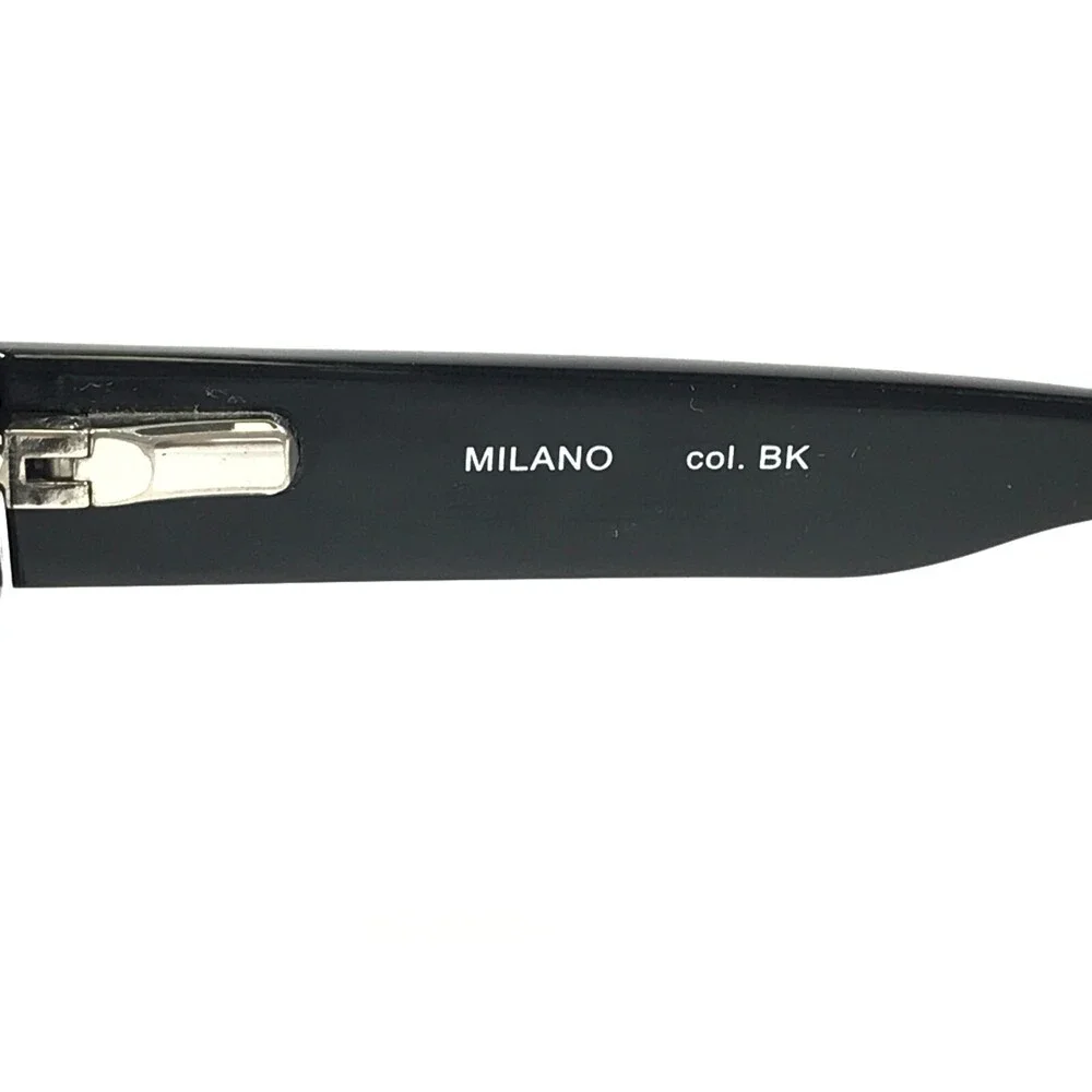 Etnia Eyeglasses Frames MILANO col. BK Shiny Black Square Full Rim 51.5-16-140